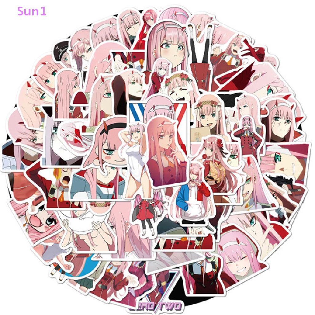 Set 1 / 100 Sticker Anime Darling in the Franxx Chống Nước Dán Trang Trí Laptop Hành Lý