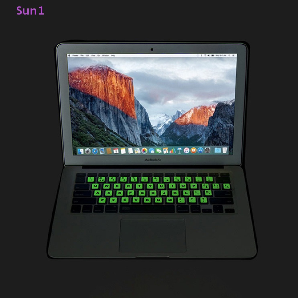 Sun1 > Miếng Dán Bàn Phím Dạ Quang Chữ Tiếng Anh Nga Nga Dành Cho Laptop PC well