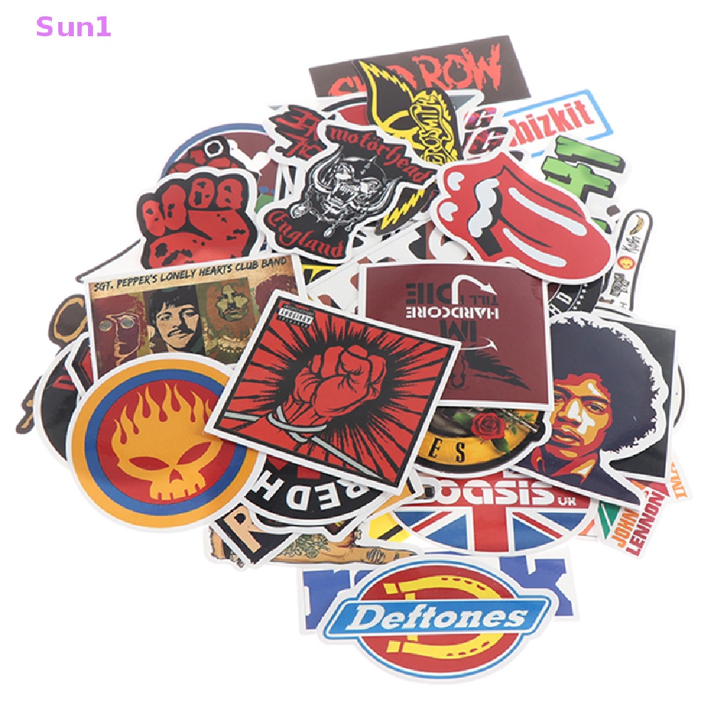 Set 50 Miếng Dán Trang Trí Laptop Ván Trượt Họa Tiết Graffiti Độc Đáo Sun1 >