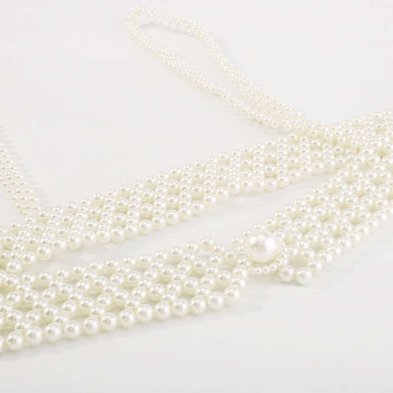 Thắt Lưng Đính Hạt Ngọc Trai Lấp Lánh Quyến Rũ Cho Nữ