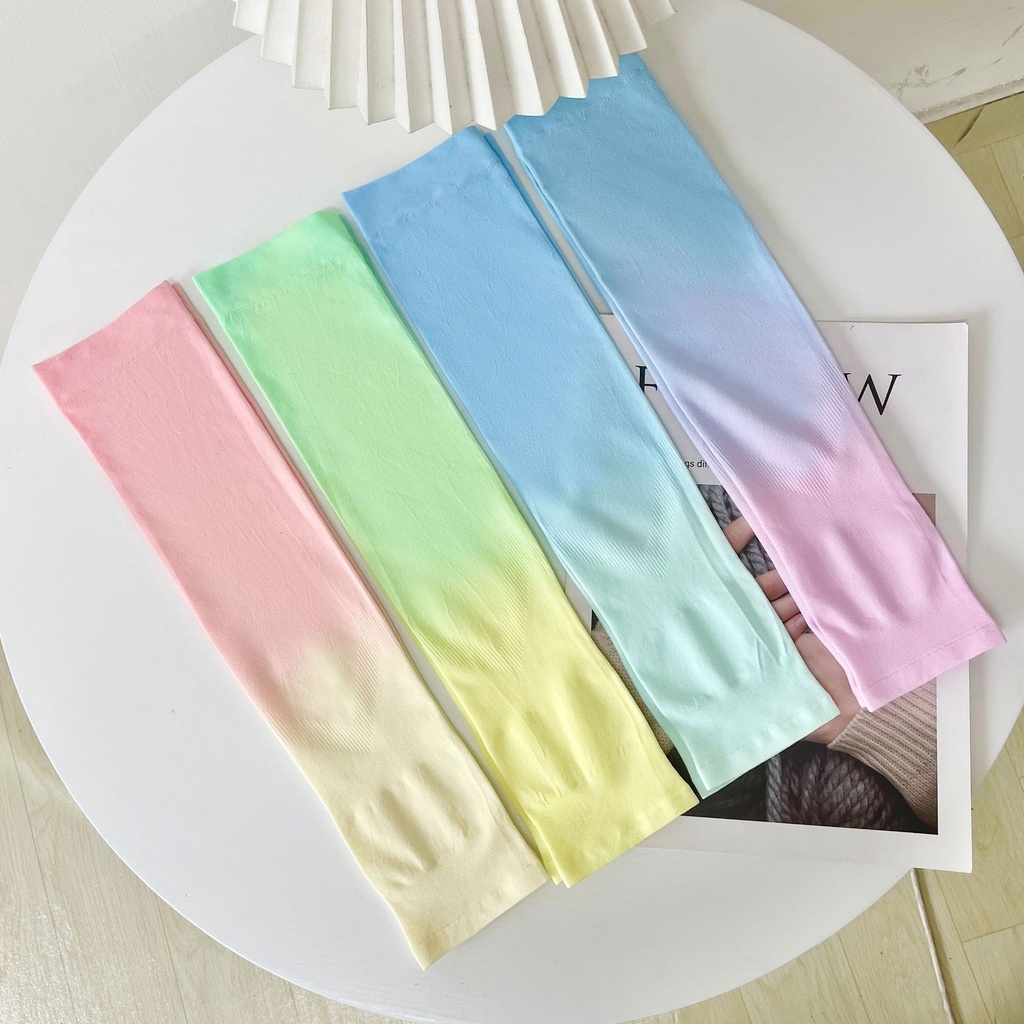 Ống Tay Áo Chống Nắng Và Tia Uv Vải Lạnh Siêu Co Giãn Màu Gradient Mới