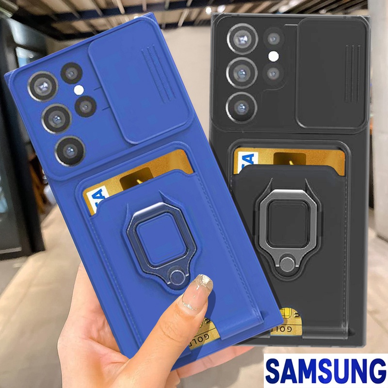 Samsung S23 Ultra S23 Plus S22 Ultra S22 Plus S21 Fe S20 Fe A04 A14 A34 A54 A13 A23 A33 A53 A52 Vỏ silicon mềm đa chức năng với khe cắm thẻ