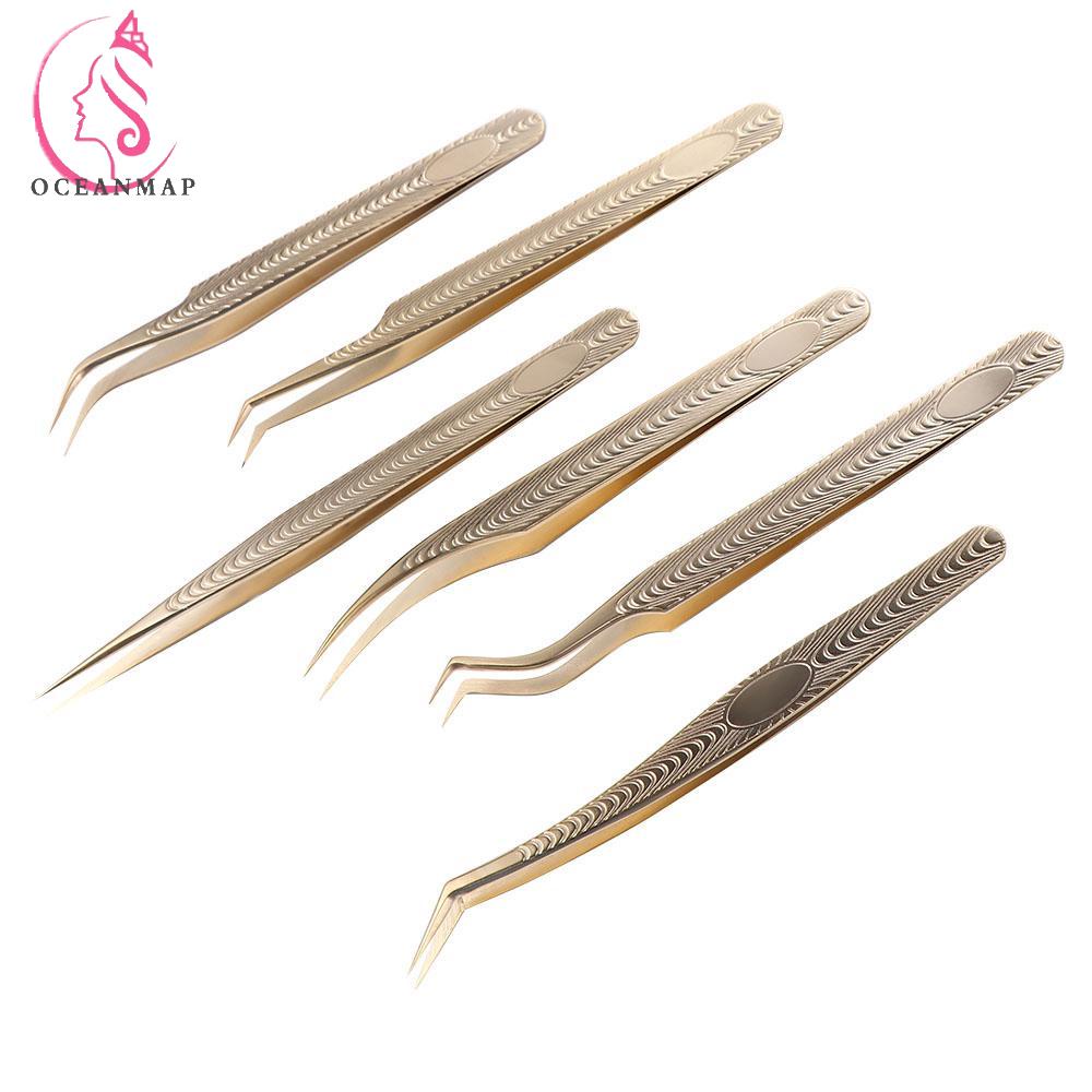 Nhíp Kẹp Lông Mi / Lông Mày Giả Dạng Thẳng / Cong Bằng Thép Không Gỉ DIY