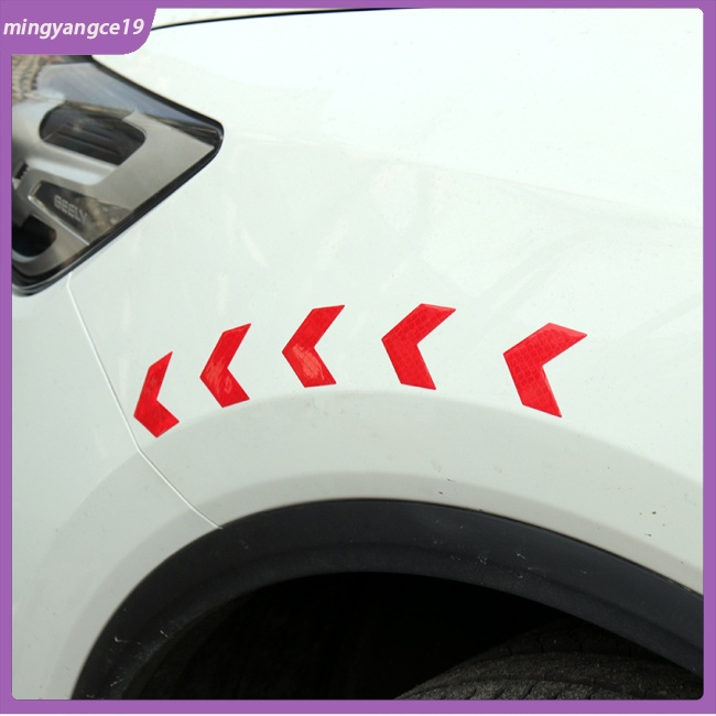 Bộ 10 Miếng Dán Phản Quang Chống Thấm Nước Hình Mũi Tên Trang Trí Thân Xe Hơi