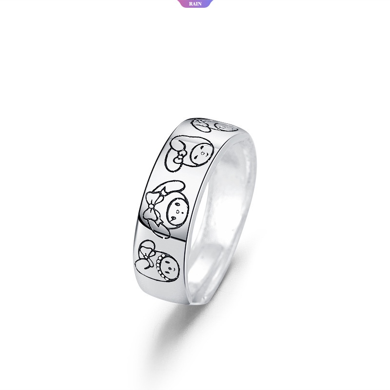 Nhẫn Hở Tùy Chỉnh Họa Tiết Hoạt Hình My Melody Dễ Thương Cho Cặp Đôi