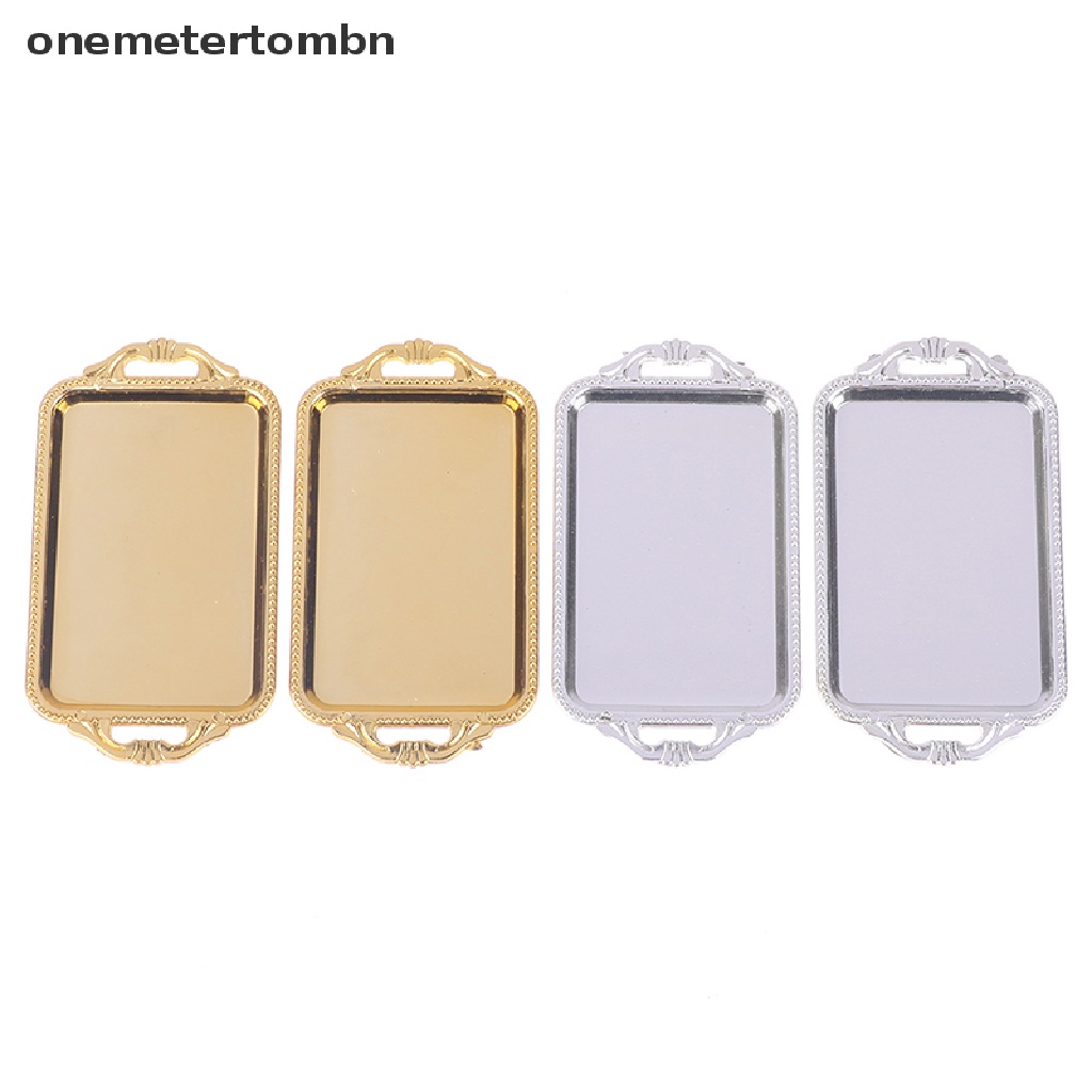 Set 2 Khay Trà Mini Bằng Nhựa Dùng Để Trang Trí Nhà Búp Bê