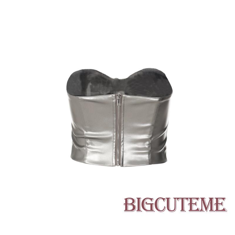 Áo Crop Top Không Tay Hở Lưng Có Dây Kéo Thời Trang Mùa Hè Cho Nữ