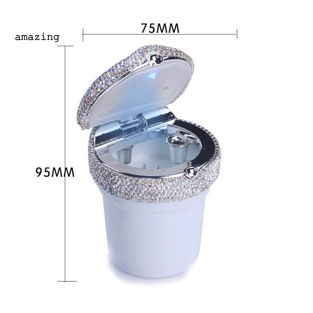 Thùng Đựng Rác Có Nắp Chống Rò Rỉ Đính Đá Trang Trí Nội Thất Xe Hơi