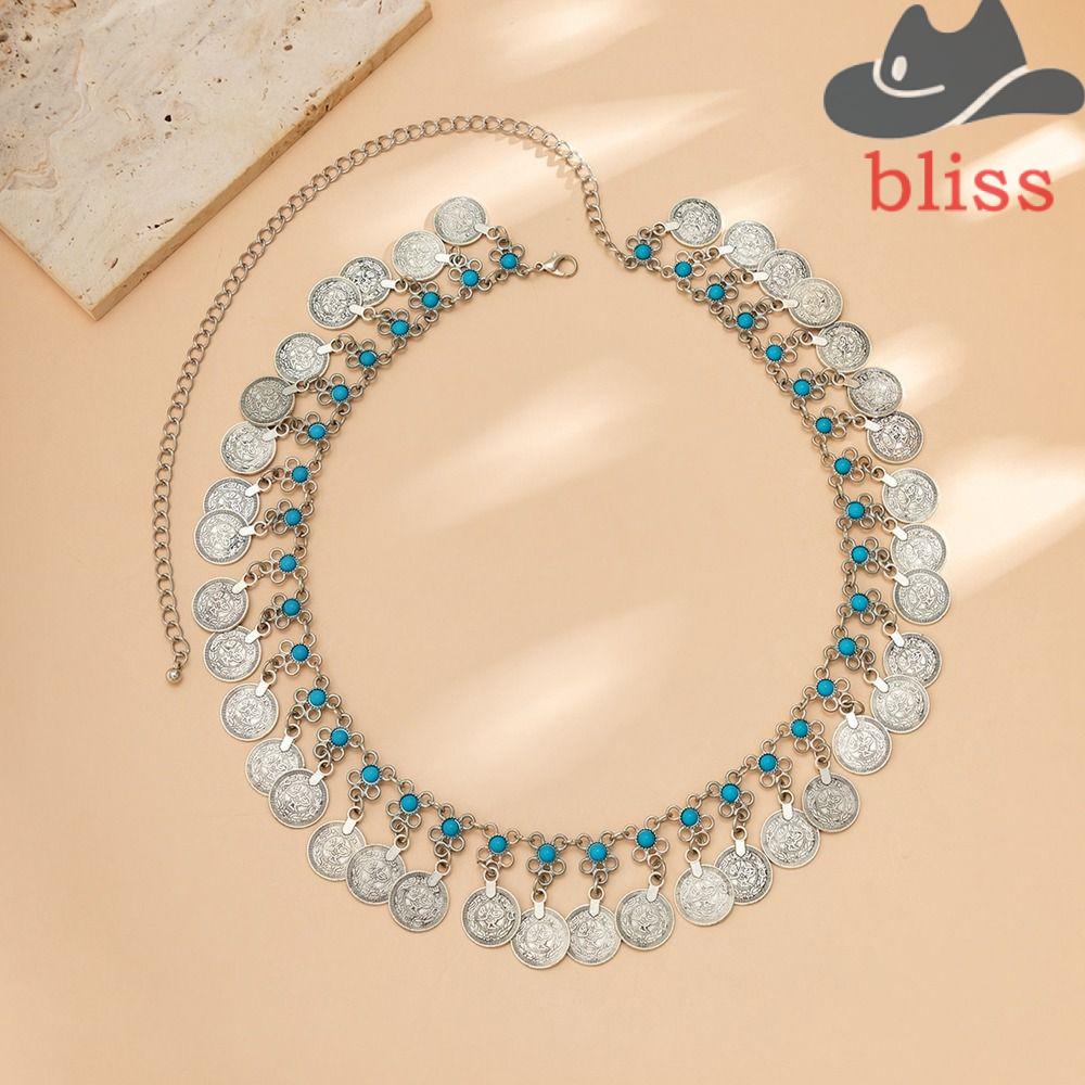 Thắt Lưng Nữ Đính Hạt Và Đồng Xu Và Tua Rua Phong Cách Punk Bohemian Y2K