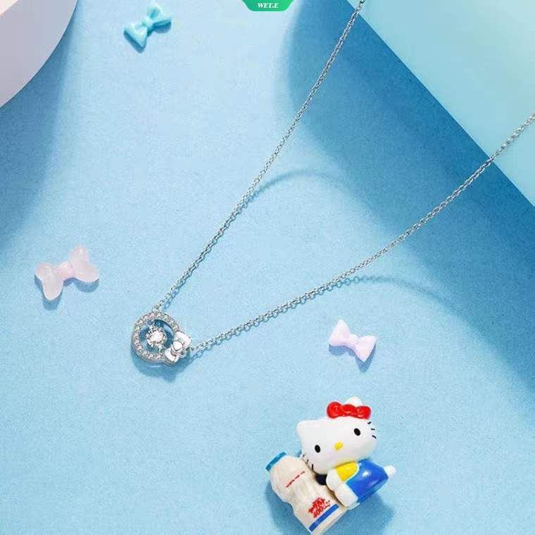 Mặt Vòng cổ Hình Mèo Sanrio Kitty Bằng Đồng Mạ Vàng Trắng Phong Cách Sang Trọng Ngọt Ngào Cho Nữ 2023