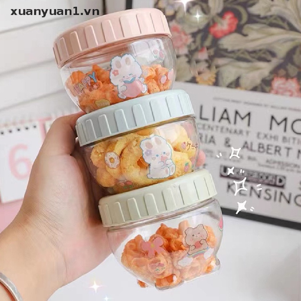 1 Hũ Nhựa Rỗng Đựng Hạt Dưa / Ngũ Cốc Tiện Dụng