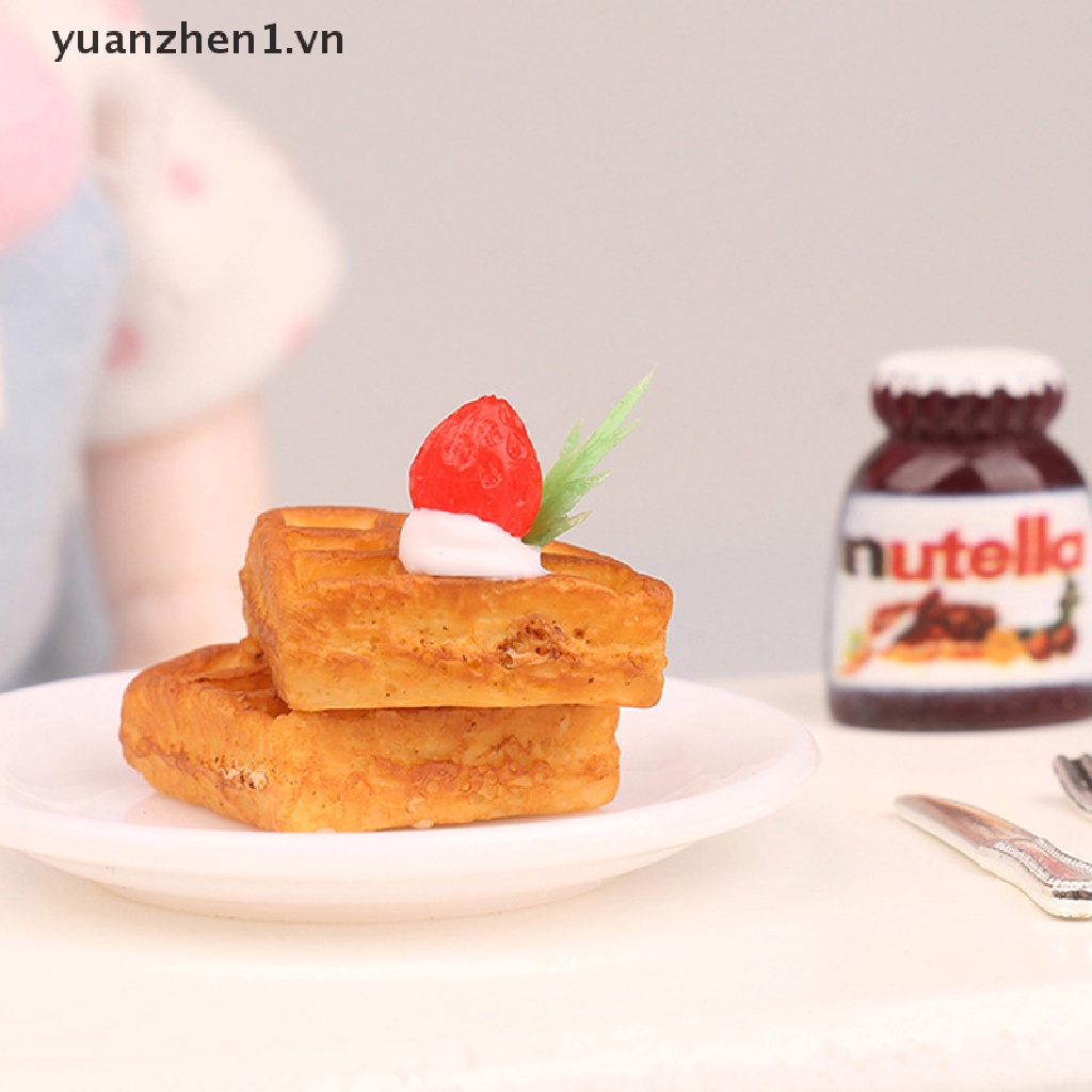 1 Bộ Mô Hình Bánh Waffle Mini Cho Nhà Búp Bê