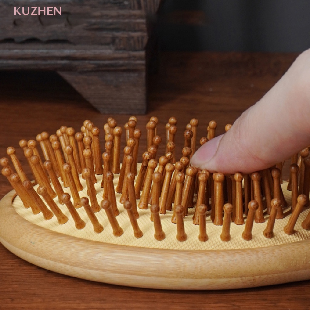 KUZHEN Lược Chải Tóc Đệm Khí Mát Xa Da Đầu Bằng Tre