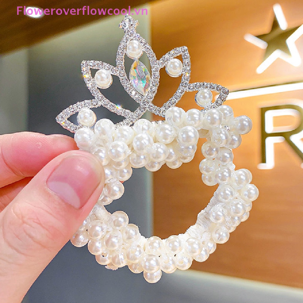 Fofc Dây Cột Tóc Hình Vương Miện Công Chúa Đính Hạt Và Hoa Nhỏ Phong Cách Hàn Quốc Mới Bán Chạy