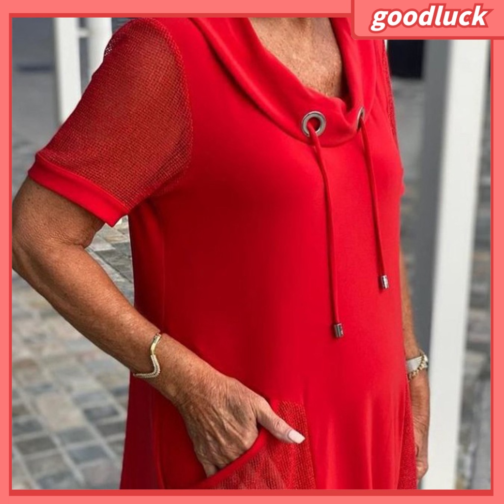 Đầm Tay Ngắn Cổ Tròn Phối Khăn Choàng Có Túi Màu Sắc Đơn Giản Thời Trang Mùa Hè Cho Nữ