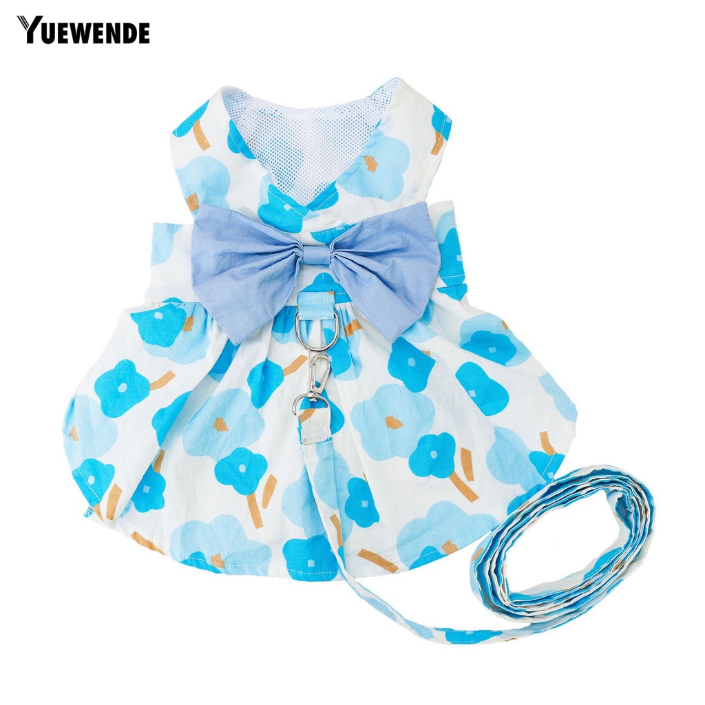 Yue.z Set Áo Và Chân Váy In Hoa Siêu Mỏng Thoải Mái Dễ Lau Chùi Thời Trang Mùa Hè Dành Cho Cún Cưng