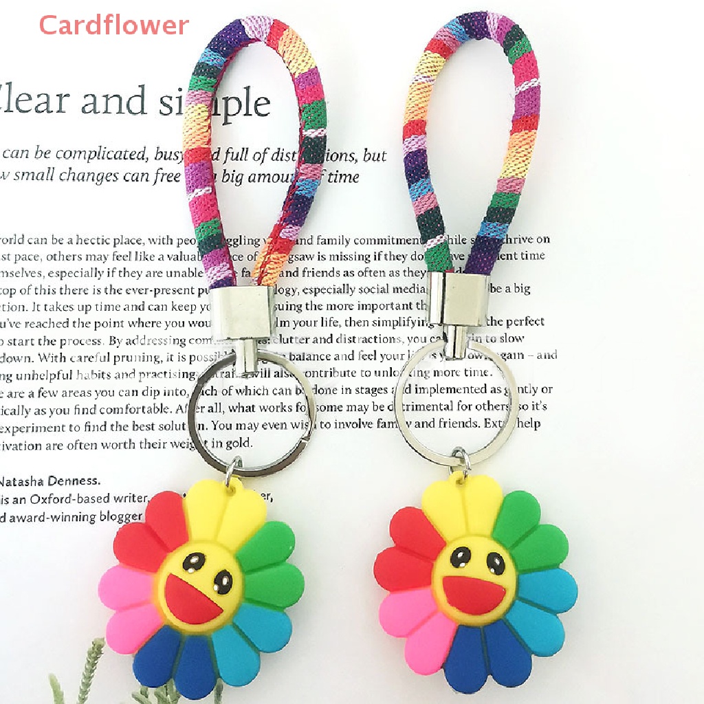 < Cardflower > Móc Khóa Hình Hoa Hướng Dương Dễ Thương Phong Cách Hàn Quốc Cho Nữ