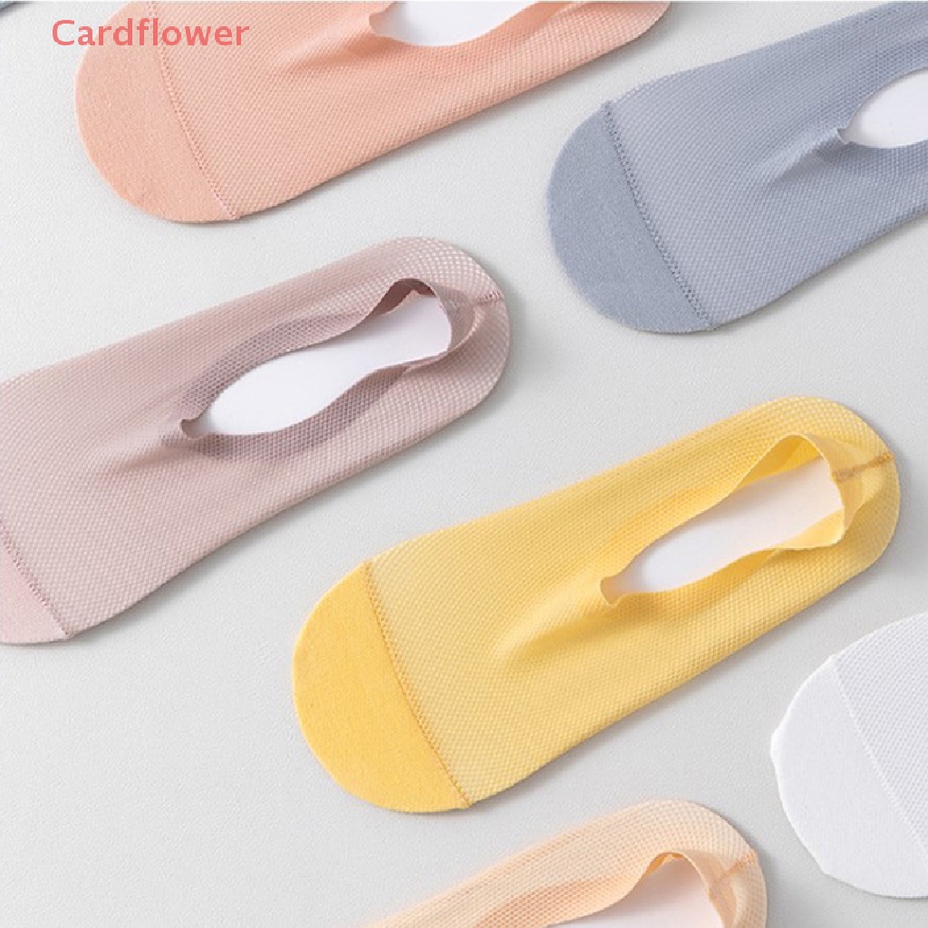 < Cardflower > Vớ Thuyền Phối Lưới Mỏng Cổ Thấp Vô Hình Màu Trơn Thoáng Khí Chống Trượt Mùa Hè Mới Cho Nữ