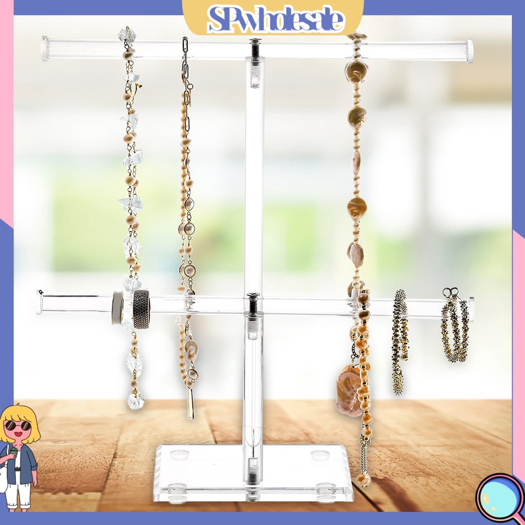 <SPwholesale> Giá Đỡ Trưng Bày Trang Sức Hình Chữ T Bằng Acrylic Trong Suốt