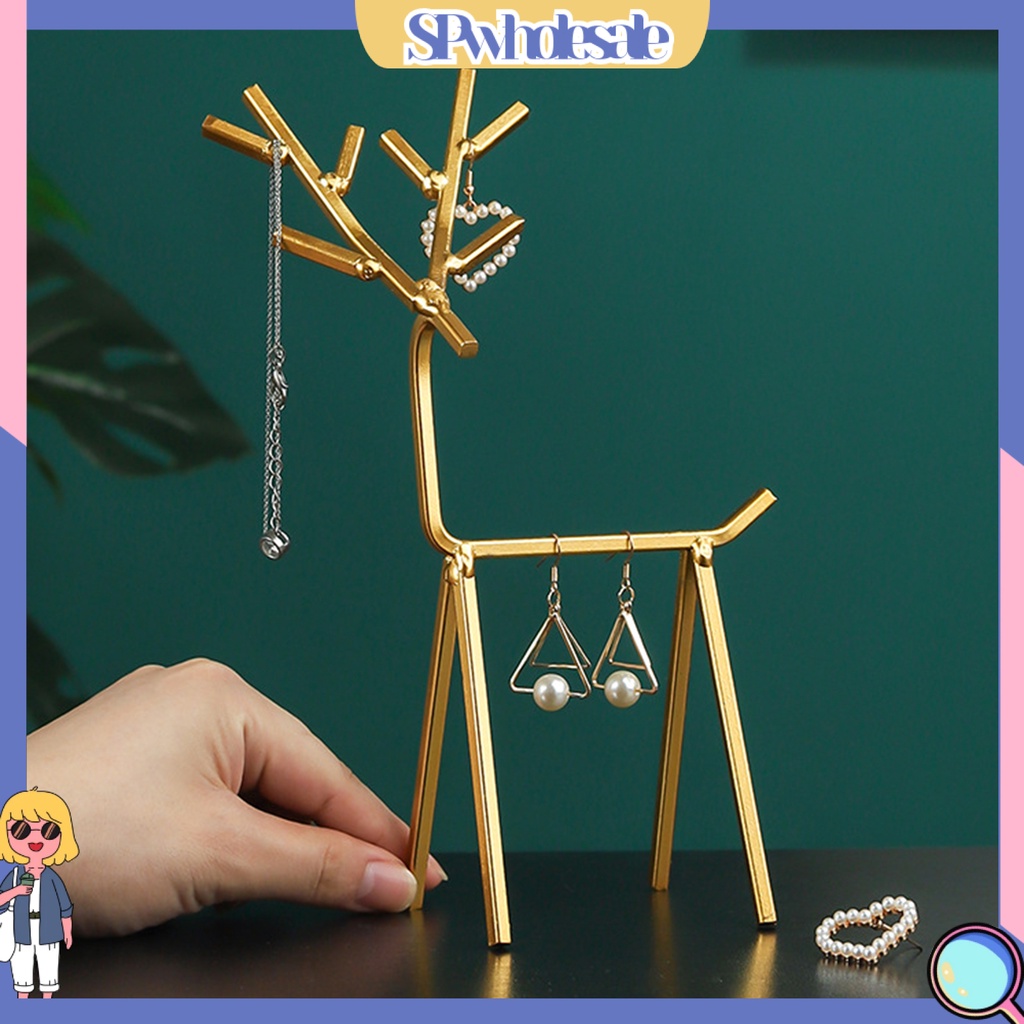 <SPwholesale> Giá Đỡ Trưng Bày Bông Tai Bằng Sắt Hình Hươu Đa Năng Thời Trang Cho Phòng Ngủ