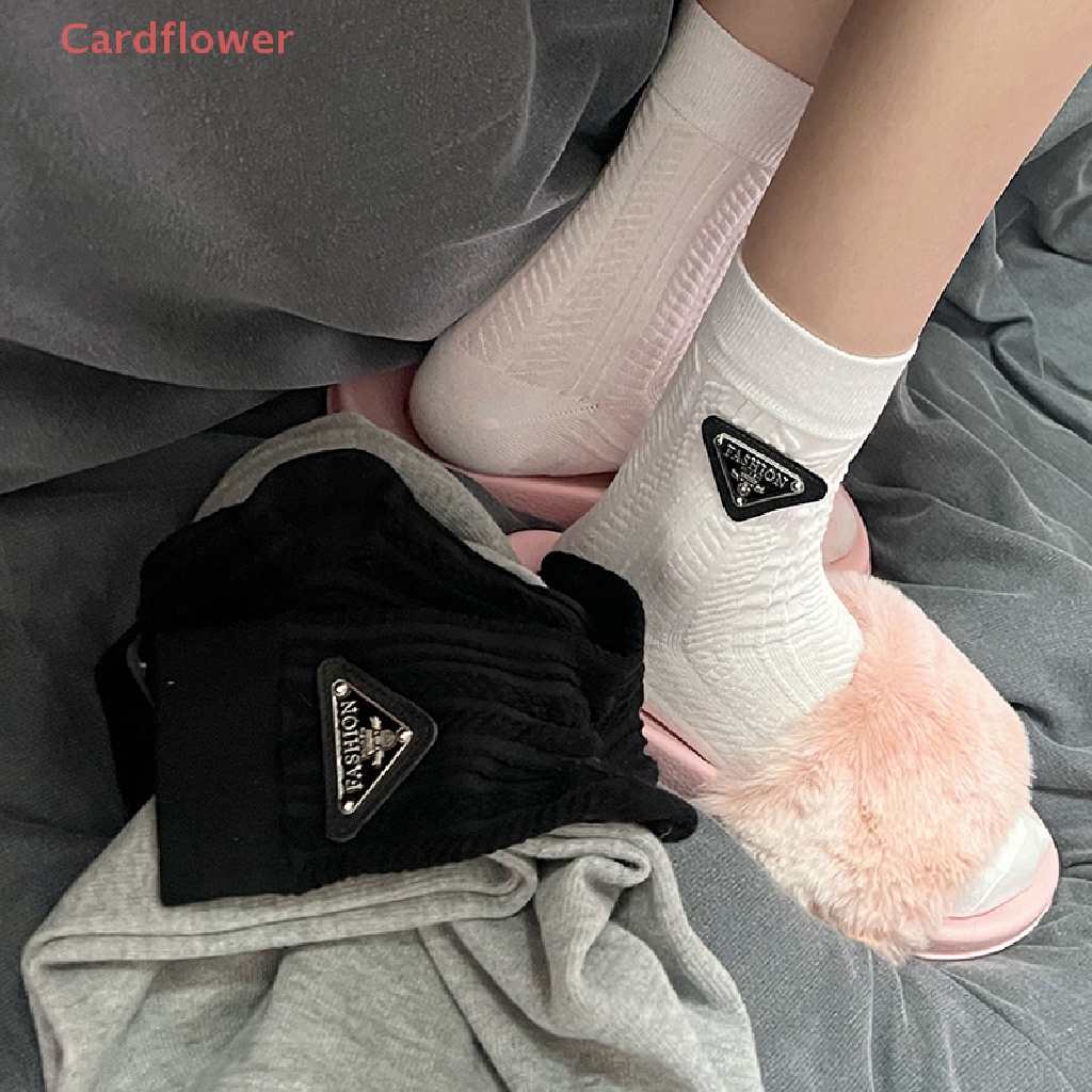 1 Đôi Tất Cotton Họa Tiết Chữ Phong Cách Châu Âu Mới