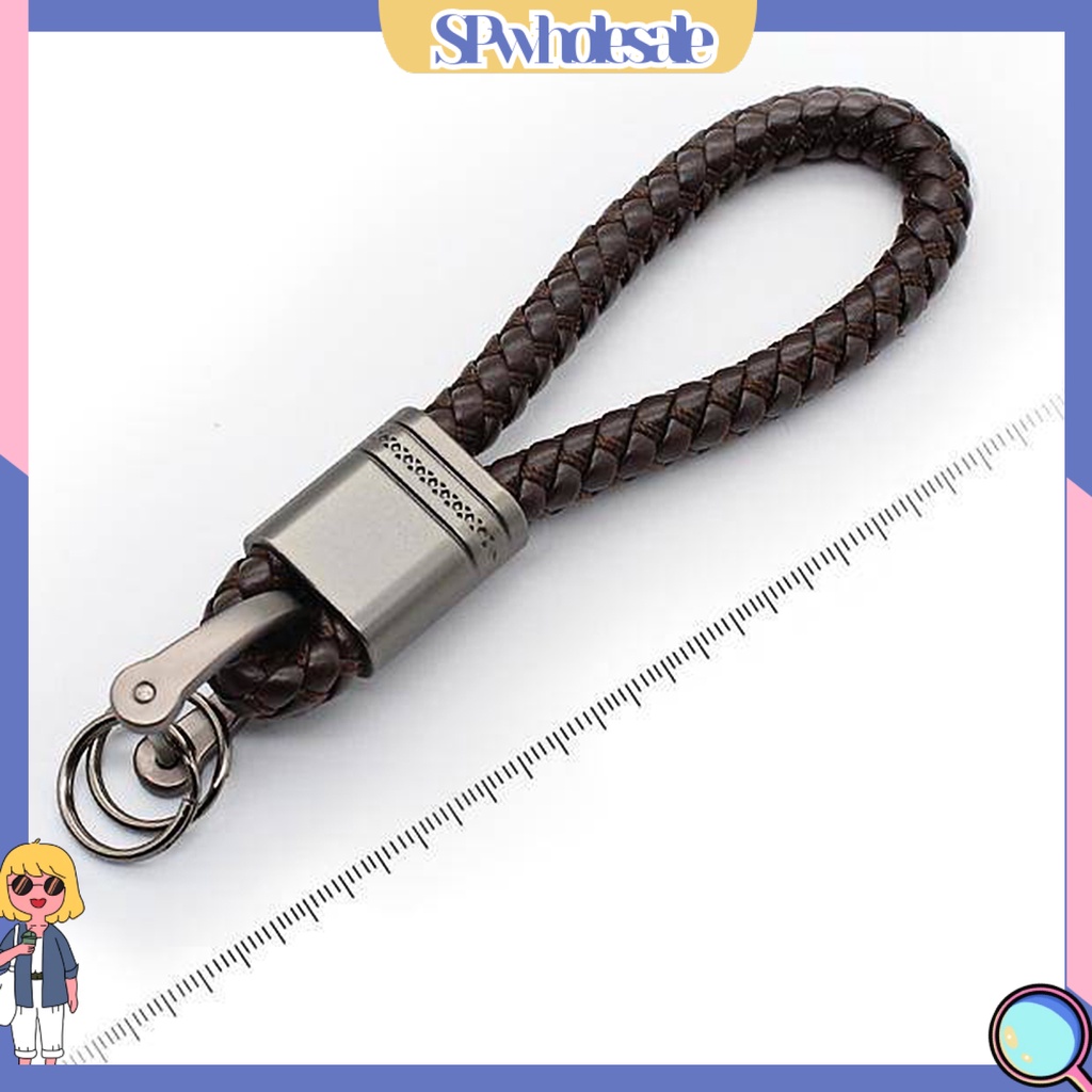 <SPwholesale> Móc Chìa Khóa Giả Da Bện Sợi Hợp Kim Thời Trang Cho Nam Nữ