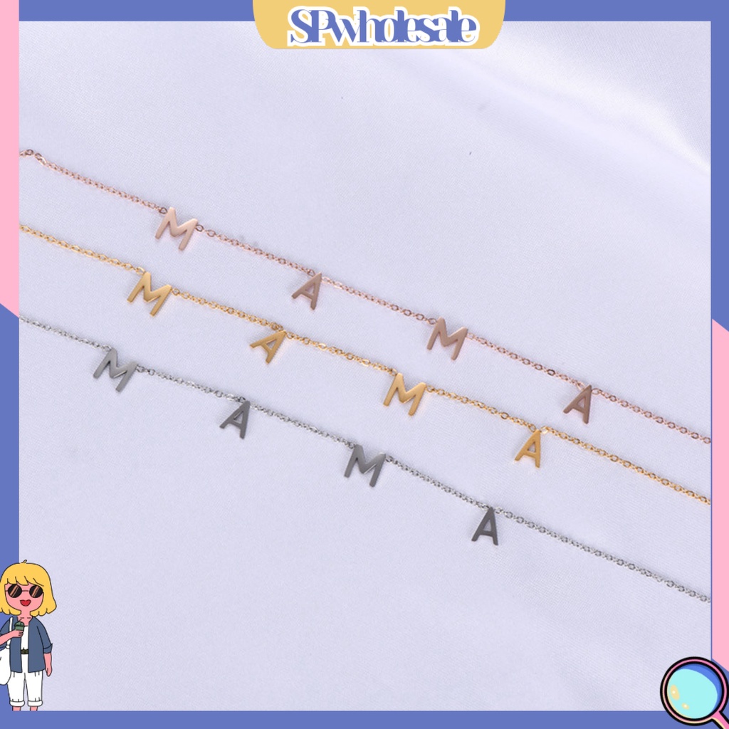 &lt;SPwholesale&gt; Vòng cổ Mạ Điện Mặt Chữ Cái Ý Nghĩa Lâu Trôi Cho Ngày Của Mẹ