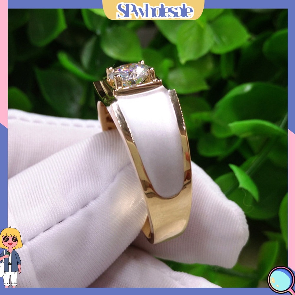 <SPwholesale> Nhẫn Bản Rộng Đính Đá Thời Trang Cho Nam