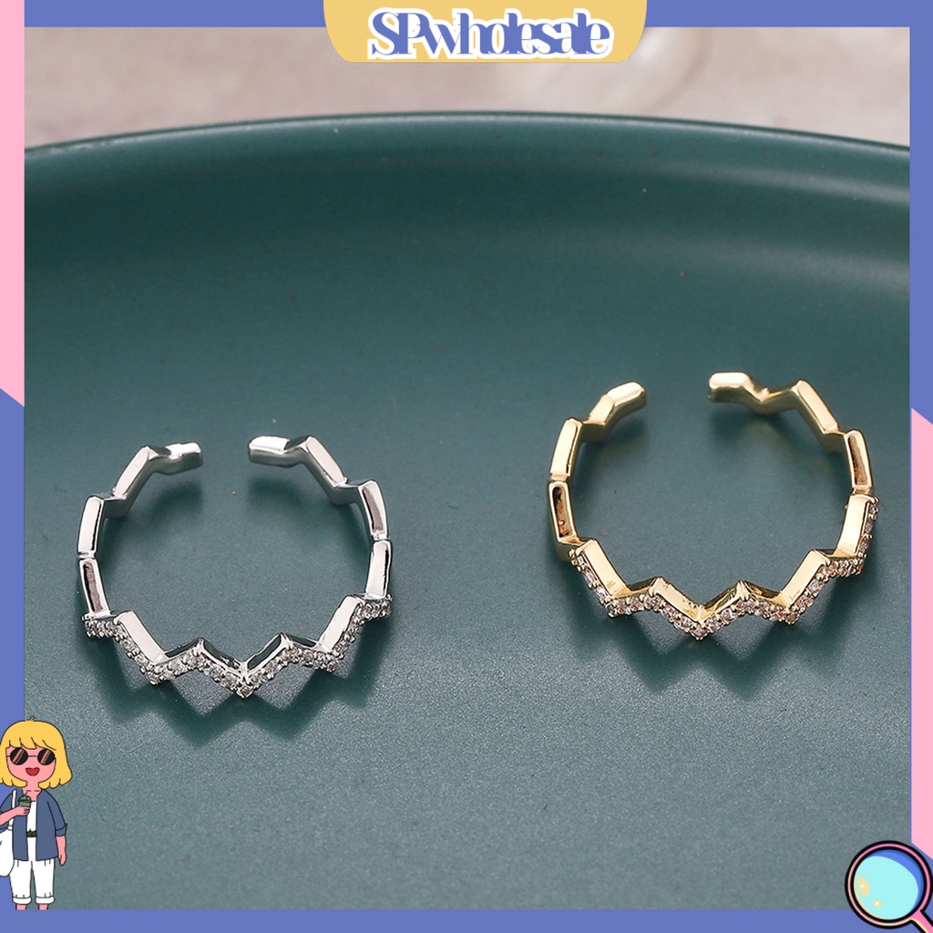 <SPwholesale> Nhẫn Hợp Kim Kiểu Gợn Sóng Quyến Rũ Dễ Phối Đồ Hàng Ngày Có Thể