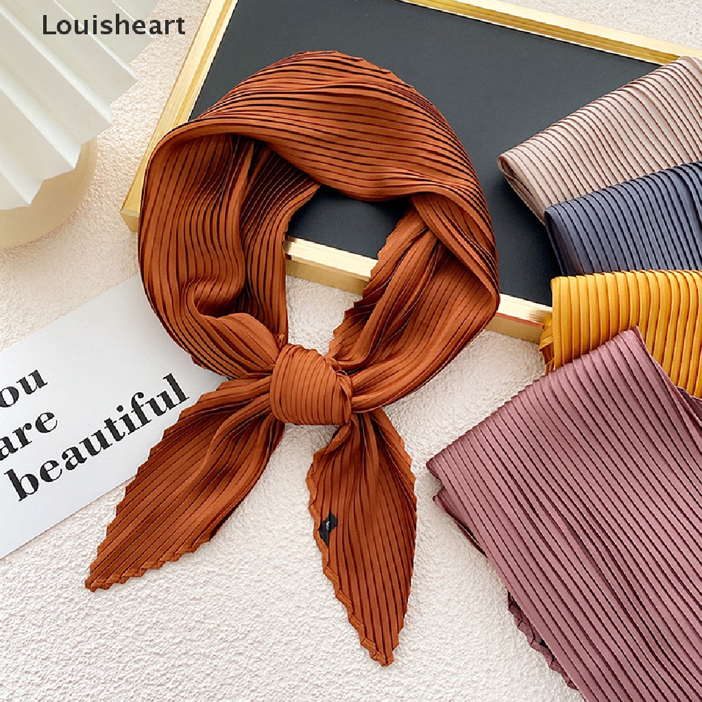 Khăn Choàng Cổ Louisheart Sa Xếp Ly Dáng Vuông Thắt Nơ Ruy Băng Cho Nữ TFG