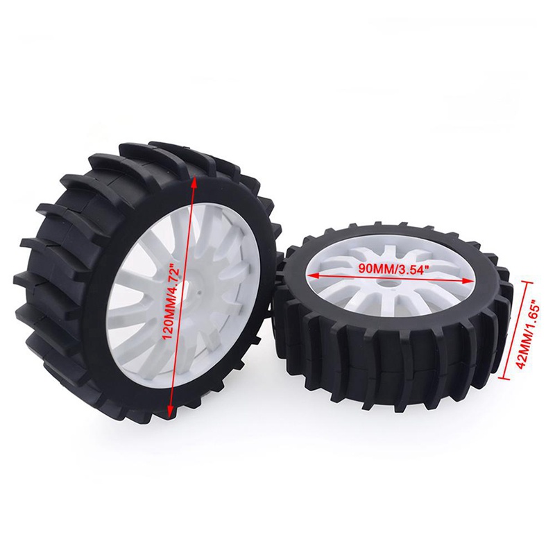 Bộ 4 Bánh Xe 120Mm Đi Trên Tuyết 17Mm Cho Xe Điều Khiển Từ Xa Arrma Traxxas Redcat HPI HSP Baja 1 / 8