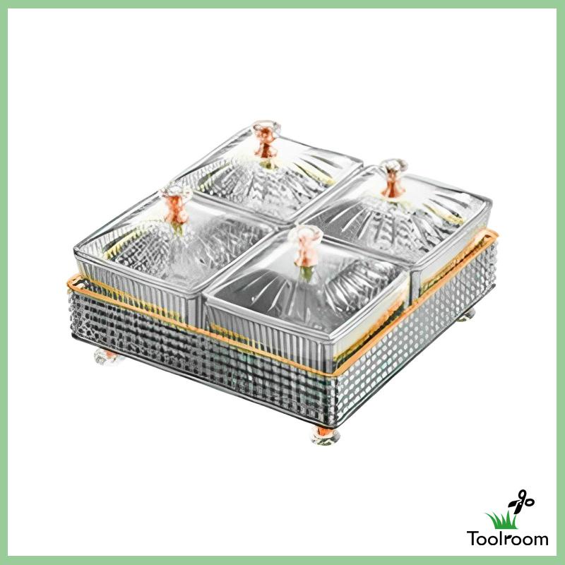 Đĩa Đựng Trái Cây / Bánh Kẹo / Snack Có Nắp Tháo Rời Được Tiện Lợi