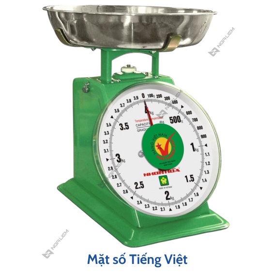 Cân đồng hồ Nhơn Hòa 4KG, 10KG, 12KG, 15KG, 20KG mặt số 8''