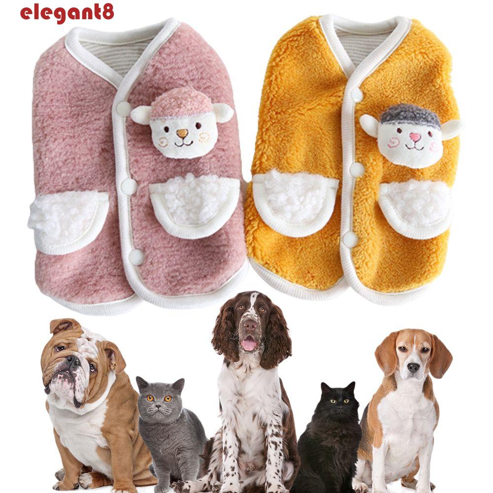 Áo Khoác Mùa Đông Mềm Mại Ấm Áp In Họa Tiết Cừu Dễ Thương Thời Trang Dành Cho Cún Cưng Cỡ Nhỏ /