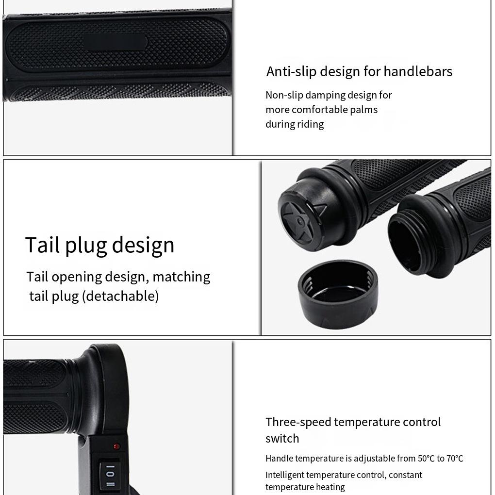 1 Cặp Đệm Sưởi Ấm Tay Lái Xe Máy DC 12V 22mm