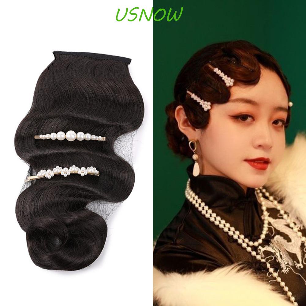 Usnow Tóc Mái Giả Xoăn Bằng Sợi Tổng Hợp Kiểu Cổ Điển Trung Hoa Làm Phụ Kiện Chụp Ảnh Hóa Trang Cho Nữ