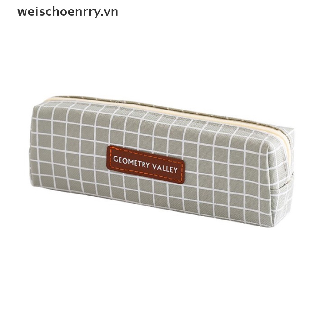 Túi Đựng Bút Bằng Vải Canvas In Chữ Dễ Thương Thời Trang Hàn Quốc