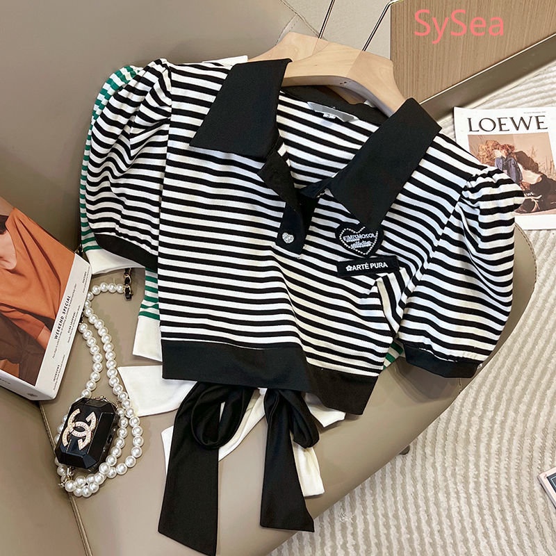 Áo Sơ Mi Kẻ Sọc Cổ Bẻ Phong Cách Hàn Quốc Cho Nữ