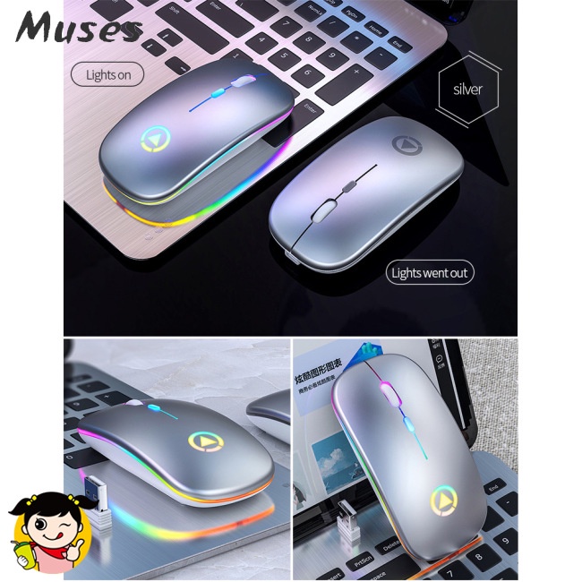Chuột Quang Không Dây 2.4GHz Có Thể Sạc Lại Bằng Cổng USB Cho PC Laptop