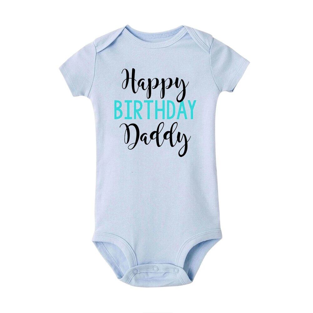 Bộ Áo Liền Quần In Chữ Happy Birthday Daddy Dễ Thương Thời Trang Mùa Hè Cho Bé Sơ Sinh NJ41