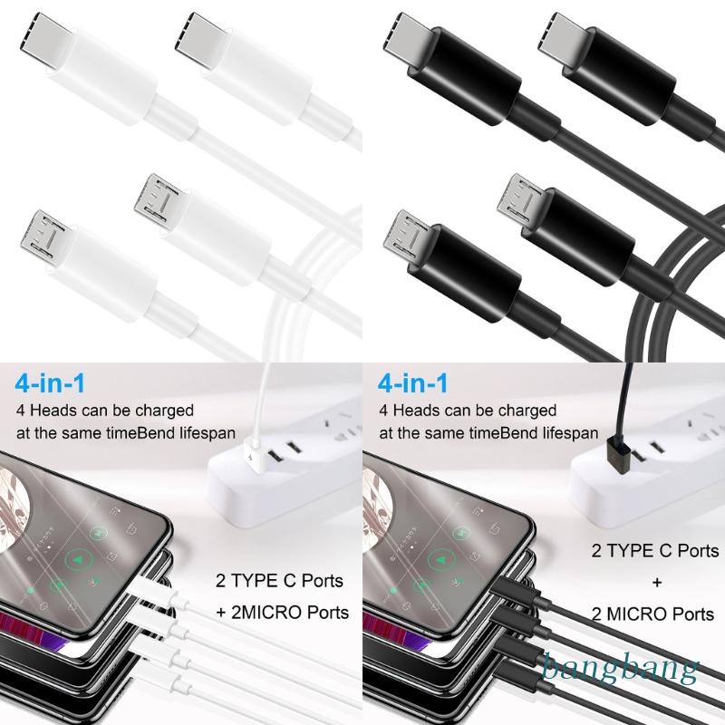 Dây Cáp Sạc USB 4 Chiều 1 Đầu Ra 4 Cổng Type-C + 2x Micro Mở Rộng Tiện Dụng