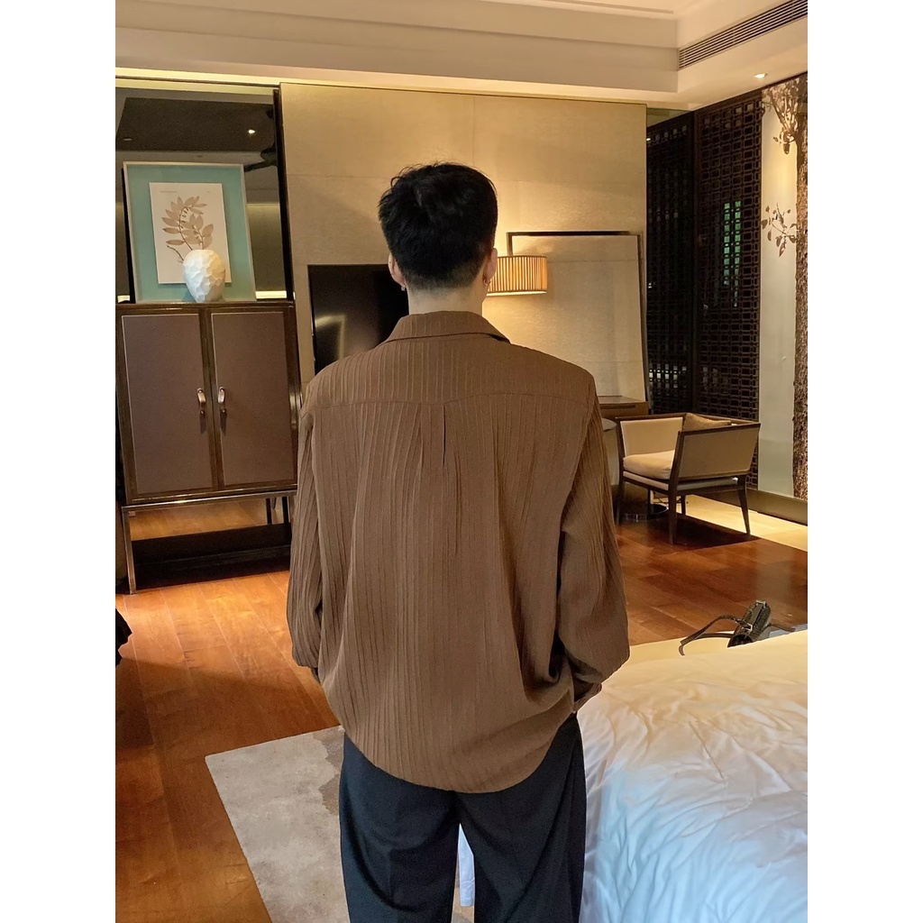 Áo Sơ Mi Tay Dài Dáng Rộng Phong Cách Cuba Thời Trang Cho Nam