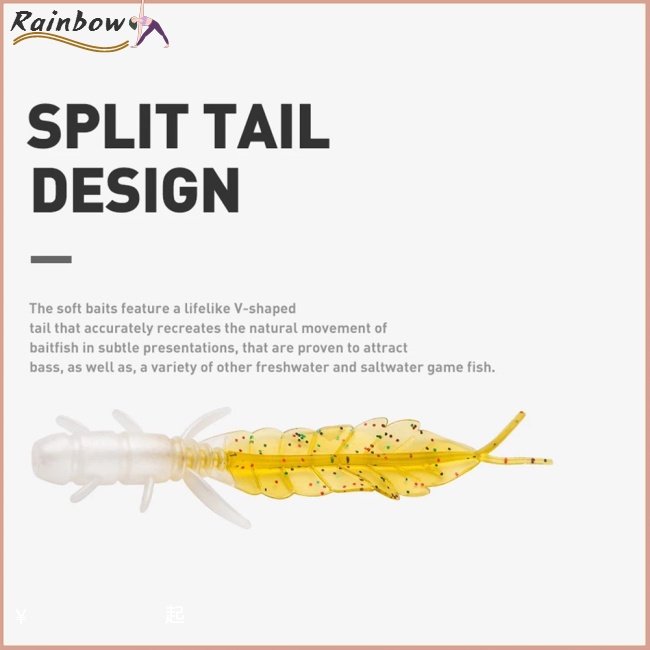 Mồi Câu Cá Mềm Mại Hai Màu Sắc 75mm / 1.3g Tiện Lợi