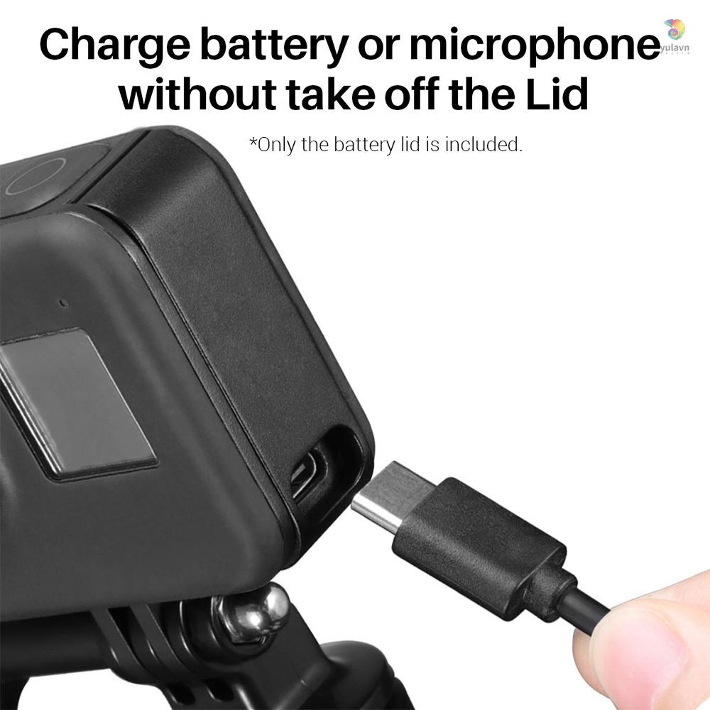 Nắp Đậy Pin Máy Ảnh Chia Ngăn Sạc Nhanh Type-C Tương Thích Với 8 Màu Đen