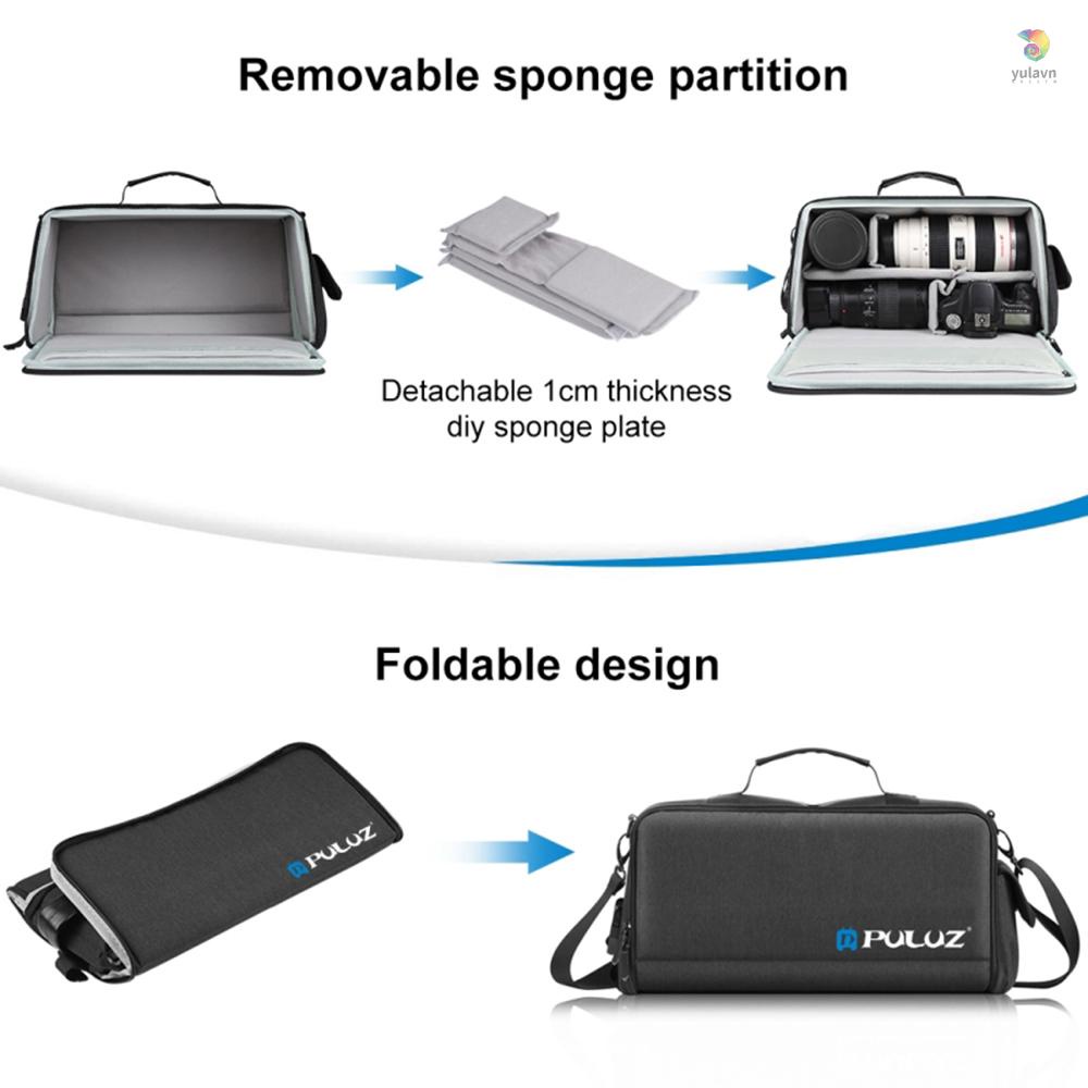 Túi Đeo Vai Đựng Máy Ảnh Chống Sốc Có Thể Tháo Rời Cho DSLR / SLR / Máy Ảnh Không Gương / yula) PULUZ PU5016B / DSLR / SLR / Camera Không Gương