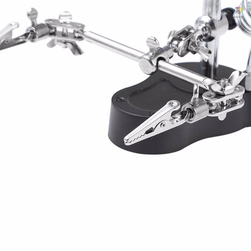 Kính Lúp 3.5x 12X Kẹp Cá Sấu Có Đèn LED Điều Chỉnh Được Chuyên Dụng Cho Thợ Hàn Điện Đen