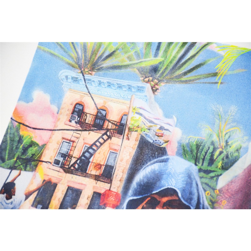 Áo Thun Cotton Tay Ngắn In Họa Tiết KITH Plus Size Unisex