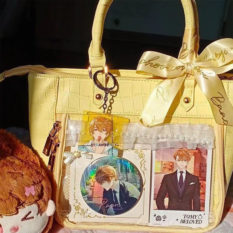 Túi Xách Đeo Vai Họa Tiết Da Cá Sấu Phối Ruy Băng Thanh Lịch