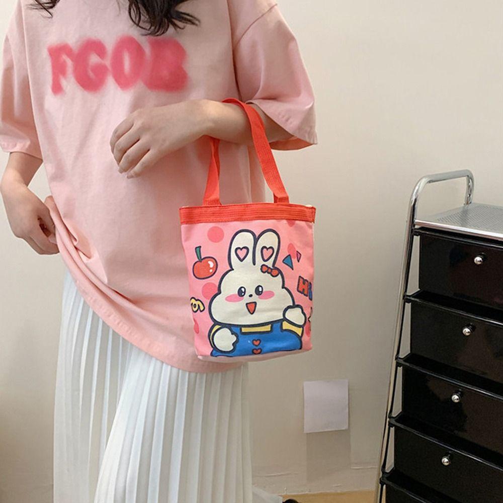 Fallforbeauty Túi Đựng Đồ Ăn Trưa Bằng Vải Canvas Họa Tiết Hoạt Hình Dễ Thương