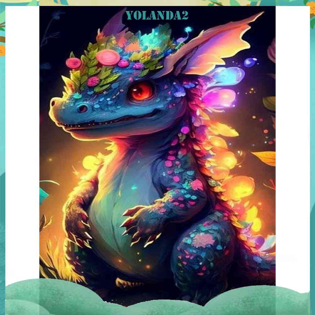 Tranh Đính Đá Kim Cương Toàn Bộ 5D DIY Hình Vẽ Khủng Long